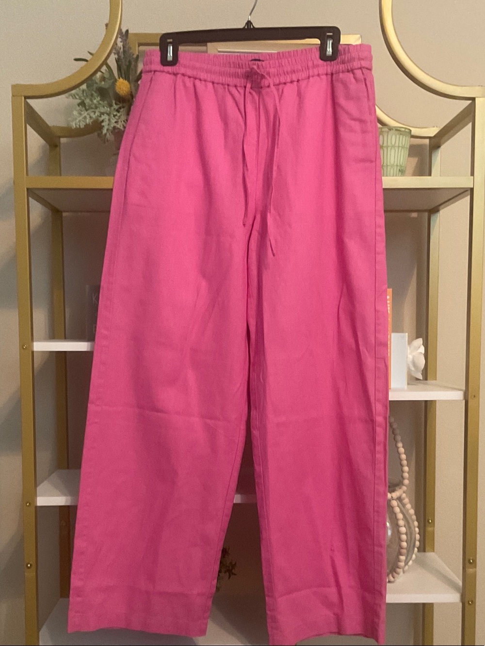 J. Crew Pink Wide-Leg Drawstring Pants